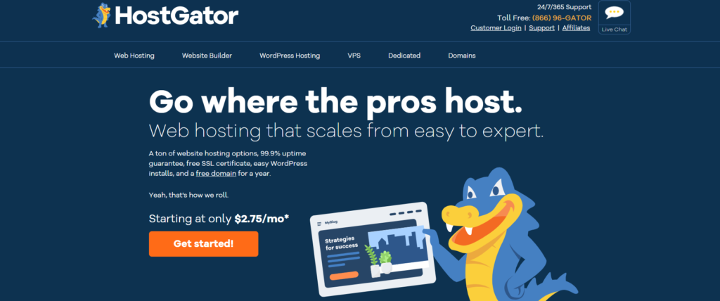 Hostgator month to month hosting