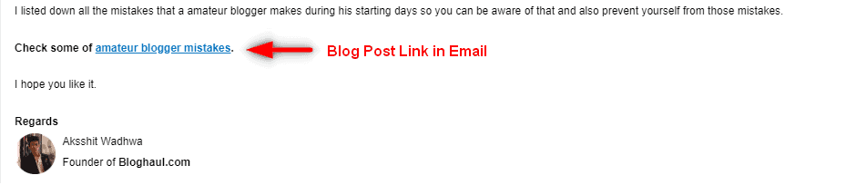 promoting blog post through email